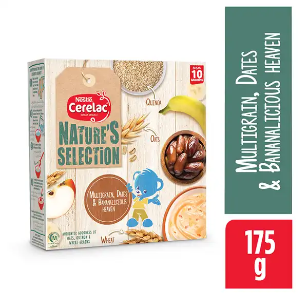 Cerelac Natures Selection Cereal, Multigrain, Dates & Bananalicious 175g